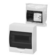 Щит ЩРН-П-8 модулей, навесной, пластик, белый, дымчатая дверца, без шин, IP41 TDM