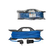 Удлинитель-шнур на рамке силовой У1-12034 ПВС синий 2200 Вт с/з, 30м, штепс. гнездо Народный