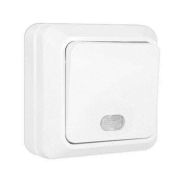 Выключатель 1кл.  о/п «Олимп» белый  с инд.