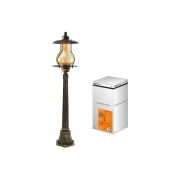 Светильник садово-парковый «Рим» 1х60 Вт, столб, H1050 мм, алюм., янтарное/кофейный, Е27, TDM