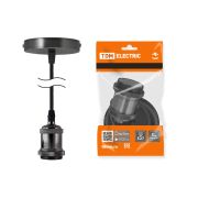 Патрон Е27 с подвесом 1 м, металлический «Лофт», черный TDM