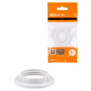 Кольцо для патрона Е14, термостойкий пластик, белый, TDM