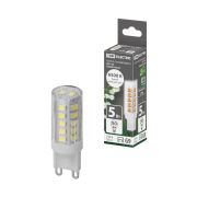 Лампа светодиодная G9-5 Вт-230 В-6500 К, SMD, 16x49 мм TDM