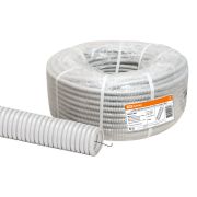 Труба гофрированная ПВХ d 63 с зондом (15 м) легкая 350Н серая TDM