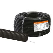 Труба гофрированная ПНД безгалогенная (HF) d 20 с зондом (100 м) легкая 350H черная TDM