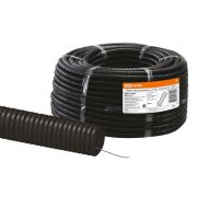 Труба гофрированная ПНД безгалогенная (HF) d 32 с зондом (50 м) легкая 350H черная TDM