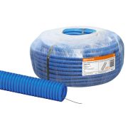 Труба гофрированная ПНД безгалогенная (HF) d 16 с зондом (100 м) легкая 350Н синяя TDM