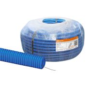 Труба гофрированная ПНД безгалогенная (HF) d 20 с зондом (100 м) легкая 350Н синяя TDM