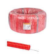 Труба гофрированная ПНД безгалогенная (HF) d 16 с зондом (100 м) легкая 350Н красная TDM