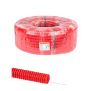 Труба гофрированная ПНД безгалогенная (HF) d 25 с зондом (75 м) легкая 350Н красная TDM