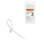 Хомут нейлоновый с монтажным отверстием 3,6х150 мм (белый) (100шт) TDM
