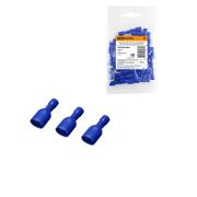 Разъем плоский полностью изолированный РППИ-М 2-187 синий (мама) (50 шт) TDM