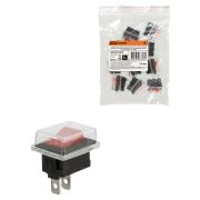 Клавишный переключатель YL-211-03 черный корпус красная клавиша (влагозащищенный) 2 положения 1з TDM