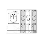 Кулачковый переключатель КПУ11-40/203 (1-0-2 3р (возврат)) TDM
