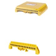 Шина «PE» «земля» в желтом изоляторе на DIN-рейку 8x12мм 16 групп TDM