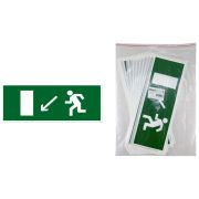 Знак «Направление к эвакуационному выходу налево вниз» 350х124мм для ССА TDM