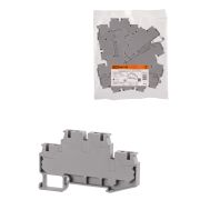 Зажим клеммный безвинтовой ЗКБ быстрого зажима двухуровневый 4 мм2 32А серый (Ph-C PTTB 4) TDM