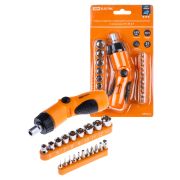 Набор, отвертка с реверсивно-рычажной рукояткой с насадками, №2, 21 предмет «Алмаз» TDM