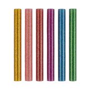 Клеевые стержни универсальные цветные с блестками, 11 мм x 100 мм, набор 6 шт, «Алмаз» TDM