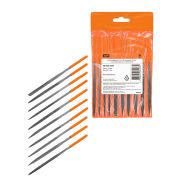 Набор надфилей 10 шт, Ø4 мм, длина 160 мм, пластиковая рукоятка, «Рубин» TDM