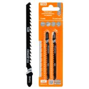 Пилки для электролобзика по дереву, HCS, 75х4 мм, криволинейный рез, T244D, 2 шт, «Рубин», TDM