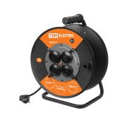 Удлинитель силовой УХз16-004 TDM (метал. катушка, А3, 4 места IP44/40м КГТП-ХЛ 3х1,5) УС1-43128