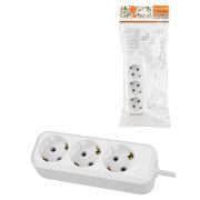 Удлинитель 3 гнезда, 7 метров, с/з, 10 А, 2300 Вт, белый, НАРОДНЫЙ У1-32049 (Ун1 320-0001)