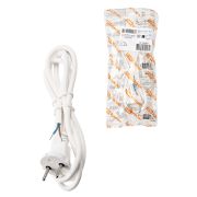 Шнур сетевой с вилкой ПВС-ВП 2x0,75мм² 1,5м б/з белый TDM