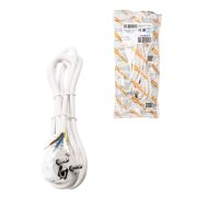 Шнур сетевой с вилкой ПВС-ВП 3x0,75мм² 1,5м с/з белый TDM