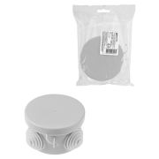 Распаячная коробка ОП D65х40мм, крышка, IP54, 4вх. инд. штрихкод TDM