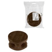 Распаячная коробка ОП D65х40мм, крышка , «ЭКО» (венге), IP54, 4вх. инд. штрихкод TDM