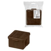 Распаячная коробка ОП 65х65х50мм, крышка, «ЭКО» (венге), IP54, 4вх. инд. штрихкод TDM