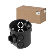 Установочная коробка СП D68х62мм, углубленная, саморезы, стыковочные узлы, черная, IP20, TDM