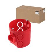 Установочная коробка СП D68х62мм, углубленная, саморезы, стыковочные узлы, красная, IP20, TDM