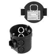 Установочная коробка СП D68х62мм, углубленная, саморезы, стык. уз, черная, IP20,  инд. штрихкод TDM