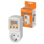 Реле напряжения в розетку РНР-02, 16А, дисплей, регул., TDM