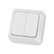 Выключатель 2-кл. открытой установки IP20 10А, белый «Ладога» TDM