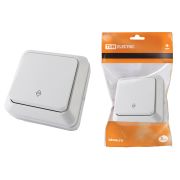 Переключатель на 2 направления 1-кл. открытой установки IP20 10А, белый «Ладога» TDM