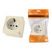 Розетка 2П+3 открытой установки IP20 16А 250В (керамика) сл. кость «Ладога» TDM