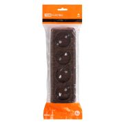 Розетка 4-х местная горизонтальная 2П открытой установки IP20 10A с з/ш бук «Ладога» TDM