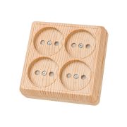 Розетка четырехместная 2П открытой установки IP20 10A с защитными шторками сосна «Ладога» TDM