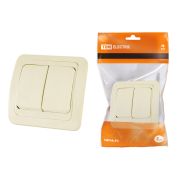 Выключатель 2-кл. 10А сл. кость «Валдай» TDM
