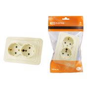 Розетка двойная 2П+З 16А сл. кость «Валдай» TDM