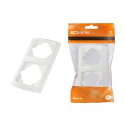 Рамка 2-х постовая вертикальная белая «Онега» TDM