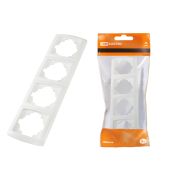 Рамка 4-х постовая вертикальная белая «Онега» TDM