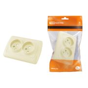 Розетка двойная 2П 10А 250В с защ. шт. сл. кость «Онега» TDM