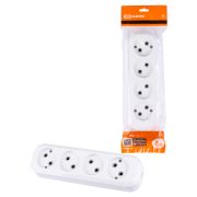 Колодка розеточная 4 гнезда 2П б/з 10А 250В белая TDM