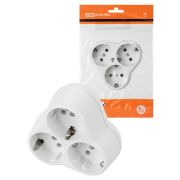 Блок на 3 гнезда 2П+З круглый 16А 250B TDM