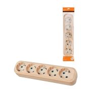 Колодка розеточная 5 гнезд 2П+3 16А 250В «Эко» (сосна) TDM