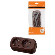 Колодка розеточная 2 гнезда 2П+З 16А 250В «Эко» (бук) TDM